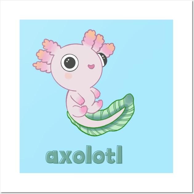 Axolotl with Name Wall Art by Sketchy